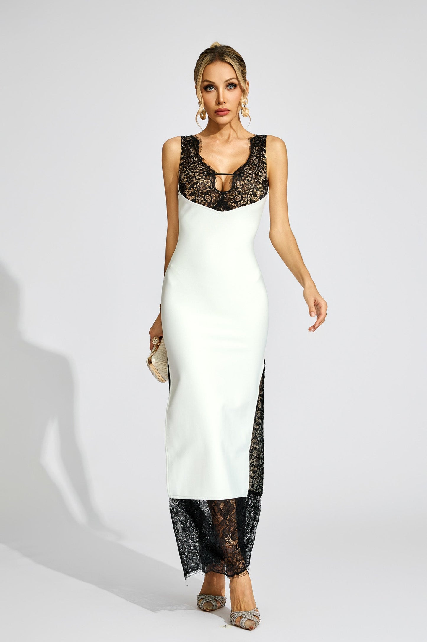 Wyclif White Lace Maxi Vest Dress