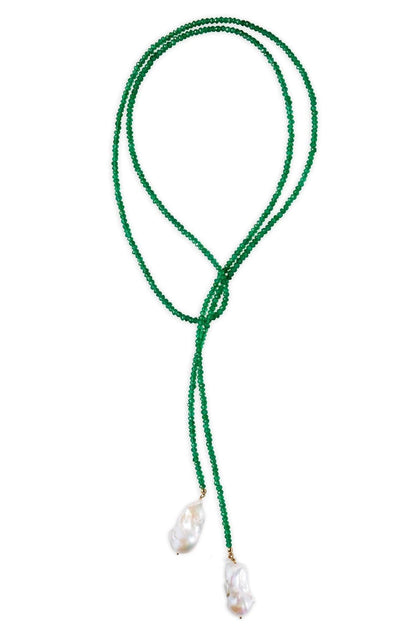 Chalcedony Geometric Irregular Natural Pearl Necklace