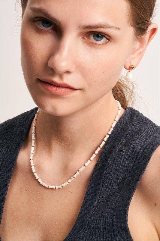 Natural Pearl Bamboo Necklace